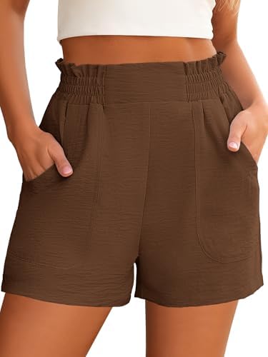 ANRABESS Shorts for Women Summer Casual Elastic High Waist Lounge