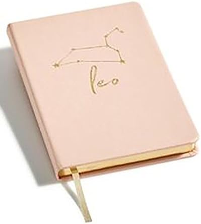 Celebrate Shop Leo Zodiac Faux-Leather Notebook, Light Pink