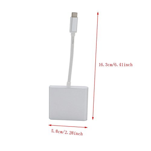 Stebcece 1pc 3 IN 1 USB 3.1 TypeC to USB-C 4K USB3.0 Hub HDMI Charging Port Adapter Cable