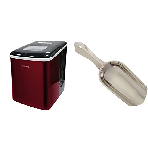 Frigidaire Compact Countertop Ice Maker, 26lbs of Ice per Day, Red Stainless & Winco Stainless