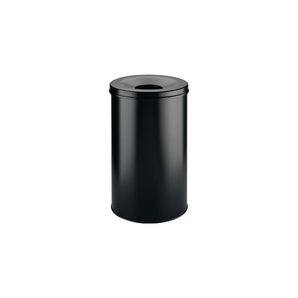 Durable Self-Extinguishing Metal Waste Bin Black 60 Litre Capacity - Stylish and Modern Finish - For Complete Safety In The Office, Warehouse, School, etc.
