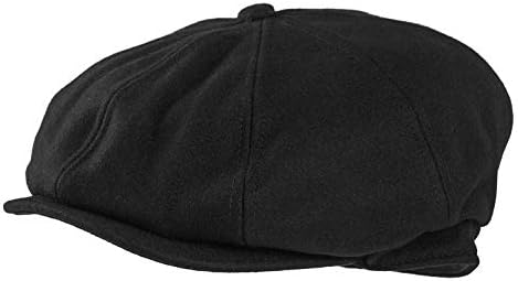 black felt flat cap