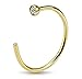 PIERCE ME (3pcs) 20g Clear Gemmed Top Assorted Color Set Nose Ring Piercing Hoop 5/16