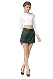 Searia Women Slim A-line High Waist Faux Suede Mini Short Pencil Bodycon Skirt