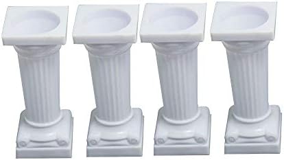 4pcs 7.5cm Multi-layered Cake Roman Column Support Stand Decor Pillars DIY White S