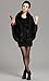 Caracilia Women Bridal Faux Fur Shawl Wraps Cloak Coat Sweater, Black3, One Size