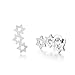 10 Pairs Silver Plated Post Cute Animal Fruit Stud Earrings Set Hypo-Allergenic (elephant stars snow cat love)