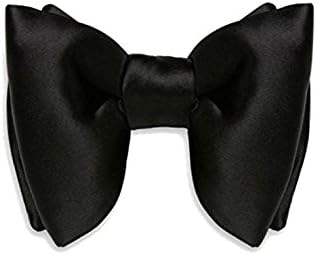 Mens FERUCCI Oversized Pre tied Bow Tie -Tuxedo Black Silk Bowtie, Mens big bow tie