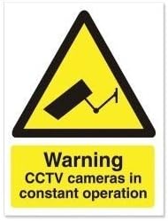 Caution CCTV Camera Sign Self Adhesive Vinyl 150x200mm Ref WO143SAV PACK OF 5