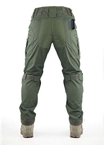 Survival Tactical Gear Pants with Knee Pads Hunting Paintball Airsoft BDU Military Camo Combat Trousers for Men (Ranger Green, L)