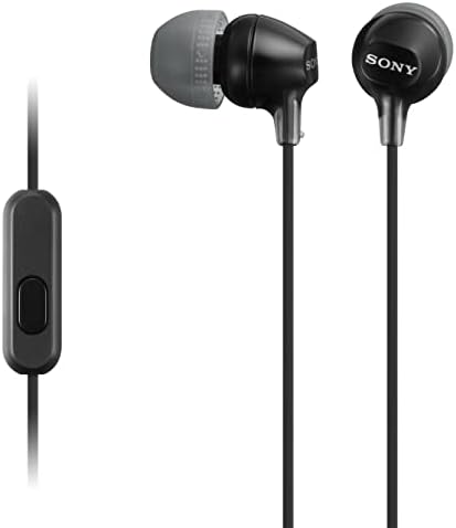 Sony MDREX15AP In-Ear Earbud Headphones with Mic, Black (MDREX15AP/B)