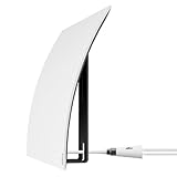 Mohu Curve 50 TV Antenna, Indoor, Amplified, 50 Mile Range, Modern Design, Tabletop, Paintable, 4K-Ready HDTV, 16 Foot Detachable Cable, Premium Materials for Performance, Includes Stand, MH-110603