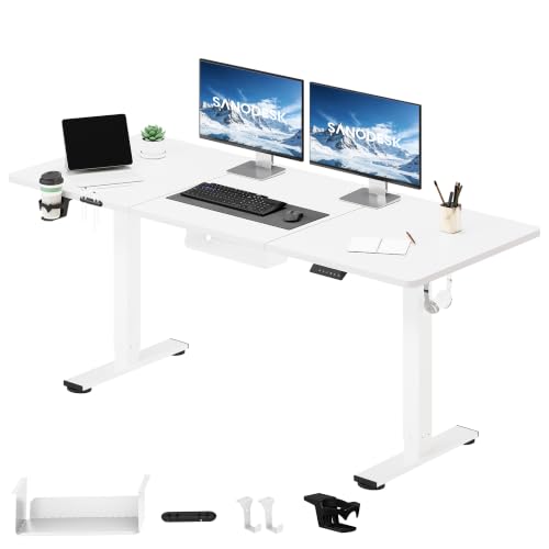 SANODESK Höhenverstellbarer Schreibtisch elektrisch 160x60 cm