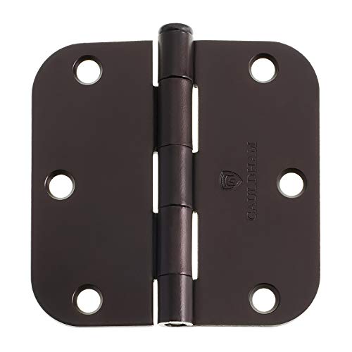 Cauldham (12 Pack) Heavy-Duty 3-1/2" Interior Door Hinges with 5/8" Radius Corners - Oil Rubbed Bronze