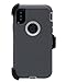 WallSkiN Case for iPhone Xs/iPhone X/iPhone 10 (5.8”) Heavy Duty Full Body Military Grade Drop Protection Carrying Cover Holder | Holster for Men Belt with Clip Stand – Gray