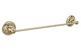 APL-6303 Exquisite Carved Solid Brass Single towel bar Bathroom Accessories, Titanium Gold