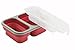 Collapsible Lunch Box - Best Bento Silicone Lunchbox With Two Compartments, BPA Free, Great for School, Red
