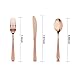 300 Rose Gold Plastic Silverware Set Disposable Cutlery - Heavy Duty Flatware Set - Includes 100 Forks, 100 Spoons, 100 Knives for Parties, Weddings, and Catering