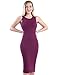 TAM WARE Women's Classic Slim Fit Sleeveless Midi Dress TWCWD051-BURGUNDY-US S/M(Tag Size M)