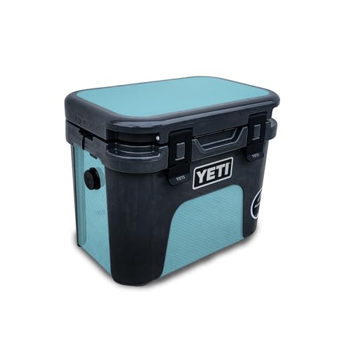 Carbon Fiber Skin Compatible with Yeti Roadie 15 Hard Cooler - Solid Baby Blue…