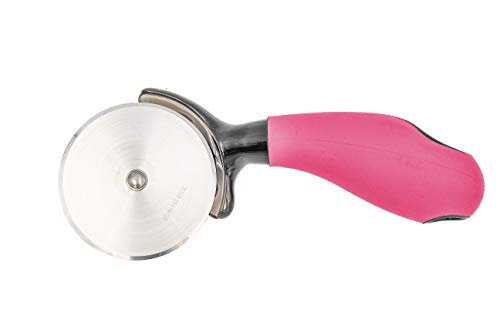 KITCHEN DETAILS 2Pk Premium Stainless Steel Easy to Clean Pizza Cutter Wheel Slicer w BPA Free Silicone Handle & a Traditional Premium Stainless Steel Pizza Cutter Wheel Slicer w Long Handle (Pink) - Thumbnail 5