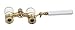 OPO Opera Theater Horse Racing Glasses Binocular Telescope with Handle (White with Gold Trim) 3X25