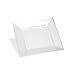 EDGE CLEAR PLASTIC PARTY DISPOSABLE PLATES | 6 Inch Hard Square Wedding Dessert Plates, 40 Ct | Elegant & Fancy Heavy Duty Hard Party Supplies Salad Plates for Holidays & Occasions