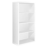 Monarch Specialties White Hollow-Core Bookcase/Adjustable Shelves, 48-Inch