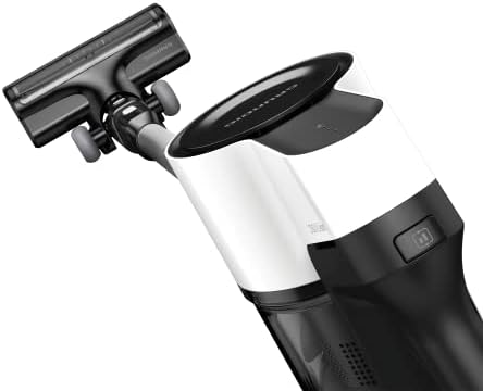 VCP 4130 Aspirateur à Manche sans Fil 2 en 1 2 Niveaux d'aspiration, Moteur 110 W, Batterie Li-ION 21 6 V, Volume d'absorption de la poussière, jusqu'à 45 Minutes, 80 décibels, Blanc/Noir
