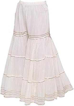 AVEE FASHION Women's White Cotton Sharara/gharara Bottom Wear