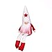 XmasExp 2ct Handmade Swedish Tomte Christmas Gnome Ornaments Set,Elf Santa Scandinavian Plush Sitting Long Hat Doll Home Decor Collectible Nisse Dolls Table Ornament