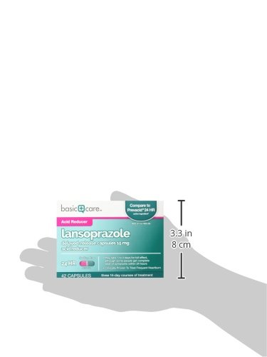 AMAZON BASIC CARE LANSOPRAZOLE DELAYED RELEASE CAPSULES, 15 MG, PROTON PUMP INHIBITOR, ACID REDUCER, 24 HOUR HEARTBURN MEDICINE, 42 COUNT PACK