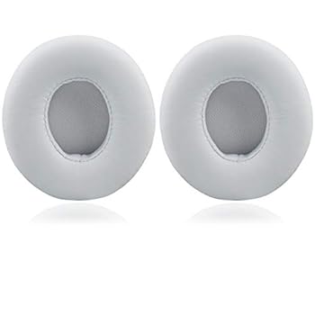 Beats Solo 2.0/3.0 Replacement Earpads, Protein Leather/Memory Foam Ear Cushion Pads Cover Ear Cups for Beats Solo 2.0/3.0 Wireless On Ear Headphones ONLY,White