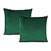 Throw Pillow Covers 18x18 Set of 2 Emerald Green Velvet Decor Dark Forest Christmas Decorative Xmas Cushion Couch Euro Pillowcases Home Bed Decoration for Sofa Bedroom Office