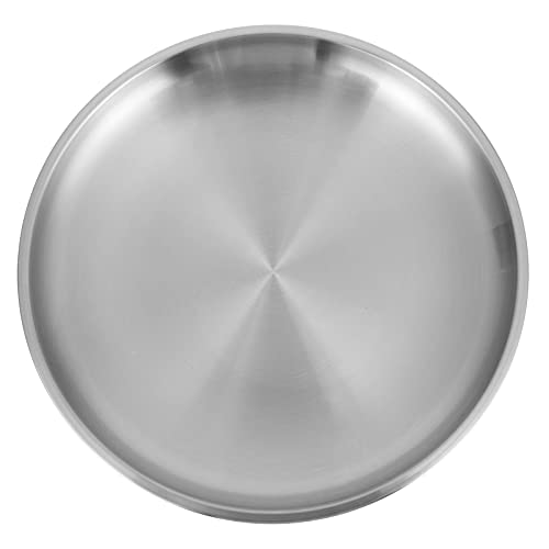 Kichvoe Stainless Steel Barbecue Tray 8 Inch Round Baking Pan Serving Platter Oven Safe Kitchen Bakeware for Grilling and Entertaining