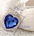 Isijie jewelry Royal Blue Heart of Ocean Titanic Pendants Sapphire Crystal Necklace for Women & Girls