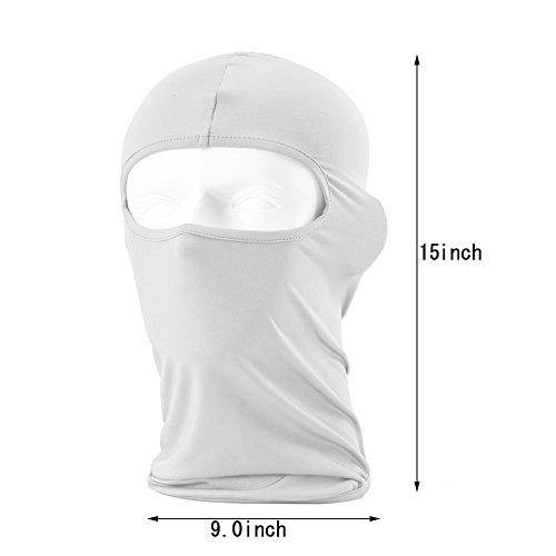 Balaclava Face Protection Mask Ultra-thin Full Face Ventilation Mask, Ninja Mask Head Sock Motorcycle Helmet Cover Hood Neck Warmer Tactical Skateboard Helmet Head Liner Face Mask Bandana, White