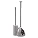 mDesign Hidden Plunger and Brush Set for Toilet Bowl - Brush Cleaner and Plunger Combo with Holder Caddy for Bathroom - Modern Toilet Brush and Plunger Set - Aura Collection - Gray