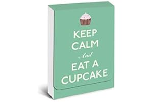 Graphique "Keep Calm and Eat a Cupcake" Pocket Notes – Pocket Notebook with Green Sprinkle Cupcake Theme and Matching Magnetic Case, 75 Full Color Pages, 3" x 4"