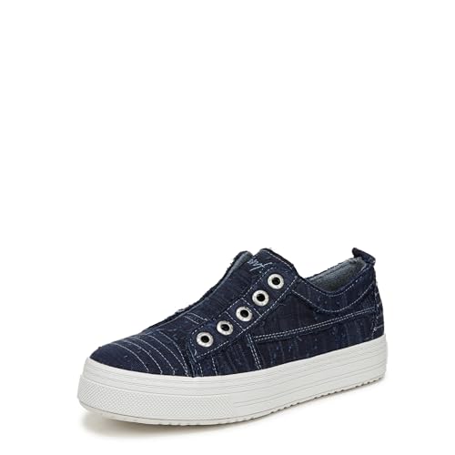 Blowfish Malibu Womens Super Play Slip On Sneaker Sneaker Indigo Blue Washed Li…