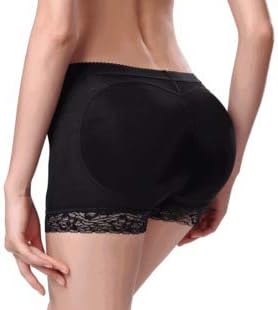 Wxyfl Seamless Butt Lifter Padded Panties Enhancer Breathable Underwear Shapewear Control Boyshorts for Women,Black,S