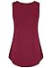 Tunic Tank, Messic Womens Sleeveless Buttons Round Neck Pleated Front A Line Flowy Tunic Shirts(XX-Large,Wine)