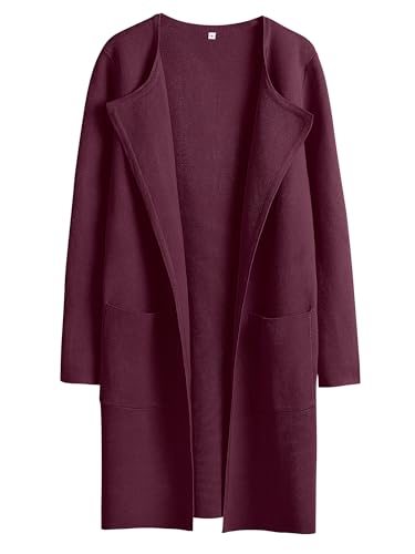 ANRABESS Womens Cardigan Sweater Open Front Knit Long Coatigan Dressy Casual Jacket Coat 2025 Fall Outfits Classy Clothes