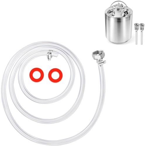 5FT Kegerator Beer Lines with Barb Fitting Connector, 3/16