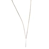 SUNNOWÂ® Women's Girls Y-shaped Alloy Simple Bar Tassel Pendant Long Necklace