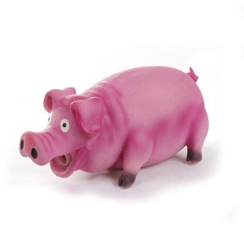 Knight Pet Pig Latex Toy with Real Squeak, Pink