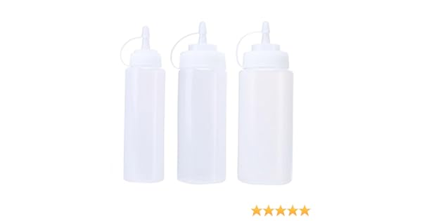 Pack de 5 botes de plástico para condimentos, compresibles, con ...