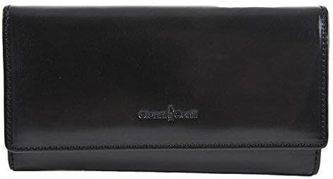 Gianni Conti Fine Italian Leather Large 20 Card Red, Tan Or Black Purse Wallet 908144 (Black)