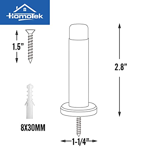 HOMOTEK 5 Pack Heavy Duty Solid Rigid Door Stops Bumper Sound Dampening Door Stoppers with Soft