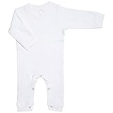 Laughing Giraffe Baby Long Sleep Romper Sleep and Play (0-3m, White)